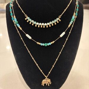 Chloe + Isabel Gold and Turquoise Necklace Trio